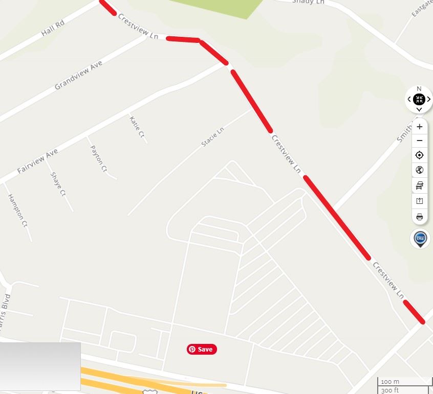 Crestivew Lane Closure