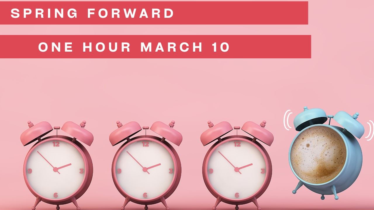 Pink Spring Forward Daylight Saving Time Facebook Cover